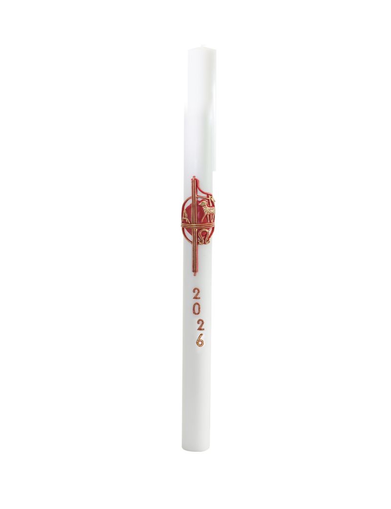Cero pasquale con decoro in cera Ø 8 cm h. 120 cm