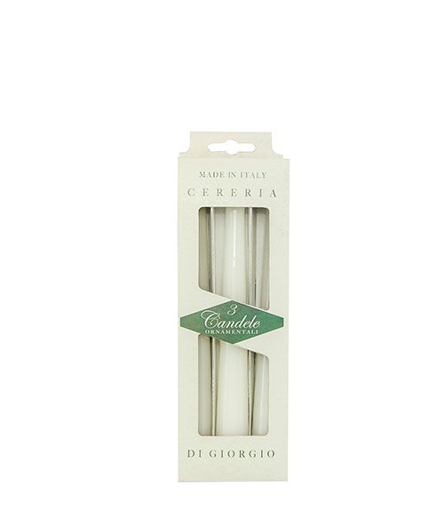 Candele laccate coniche Ø 2,2 cm h. 21 cm 3 pezzi - Verde acqua