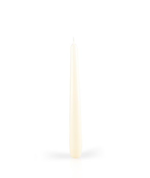 Candele laccate coniche Ø 2,2 cm h. 21 cm 3 pezzi - Panna