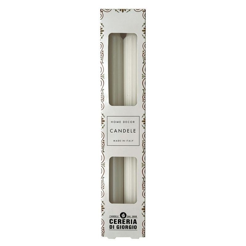 Set 2 Candele Doriche Ø 2,2 cm h. 25 cm - durata  circa  8  h - VARI COLORI 