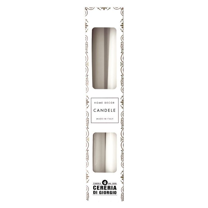 Set 2 Candele coniche Ø 2,2 cm h. 25 cm - durata circa 7 ore  - VARI COLORI 