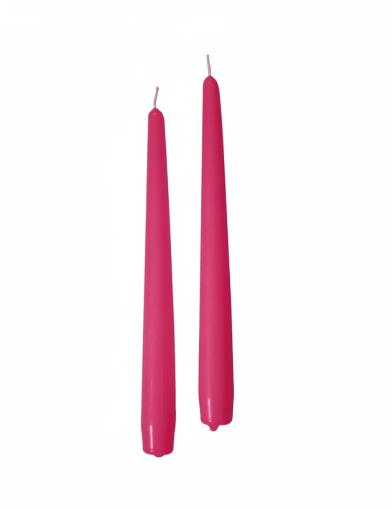 Candele coniche Ø 2,2 cm h. 25 cm 2 pezzi - Fucsia