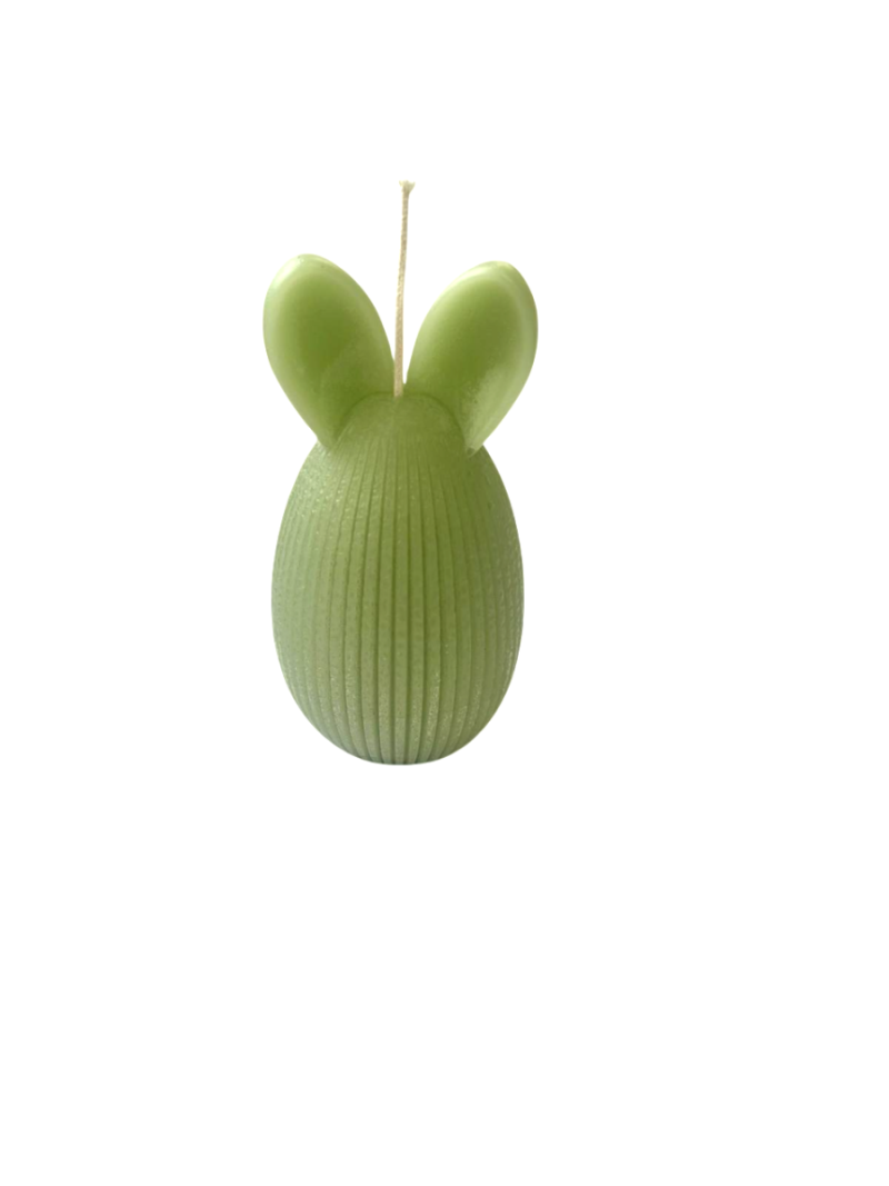 Candela a forma di Uovo con orecchie da coniglio -Pistacchio