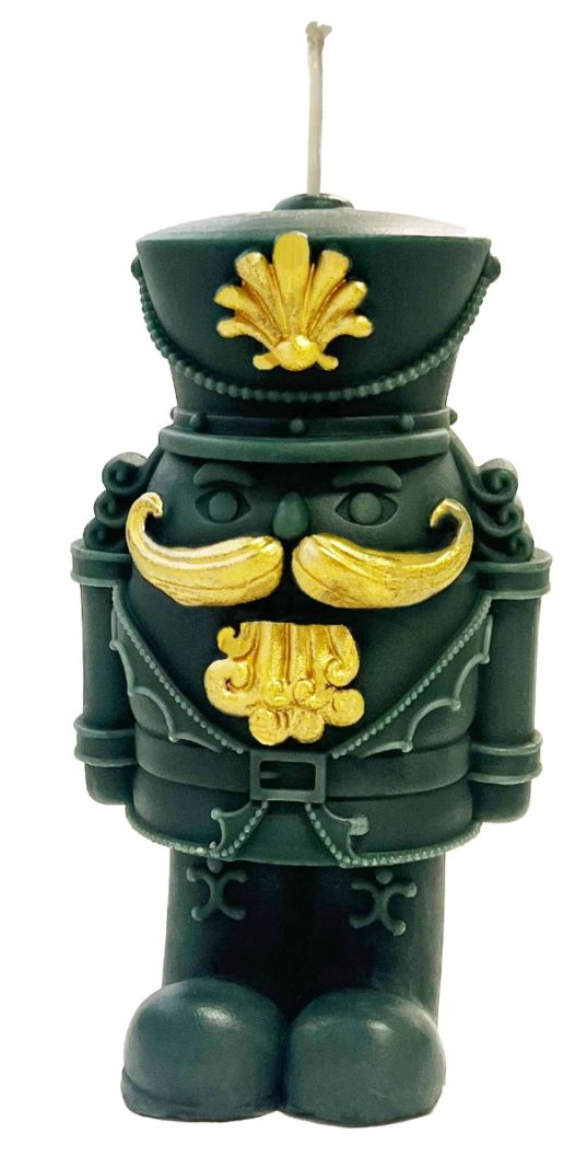 Candela a forma di Schiaccianoci - Verde - alto 13,5 cm