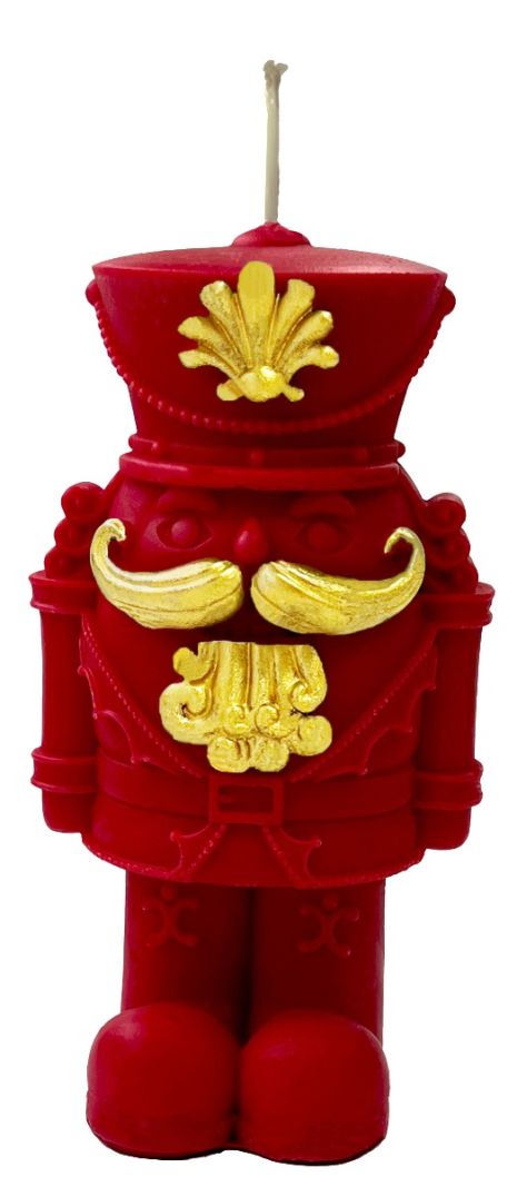 Candela a forma di Schiaccianoci - Rosso- alto 13,5 cm
