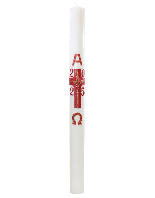 Cero pasquale con decoro in cera Ø 10 cm h. 120 cm