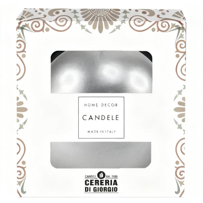 Candela sfera Laccata Ø 10 cm - 1 pezzo - Argento -Home Decor