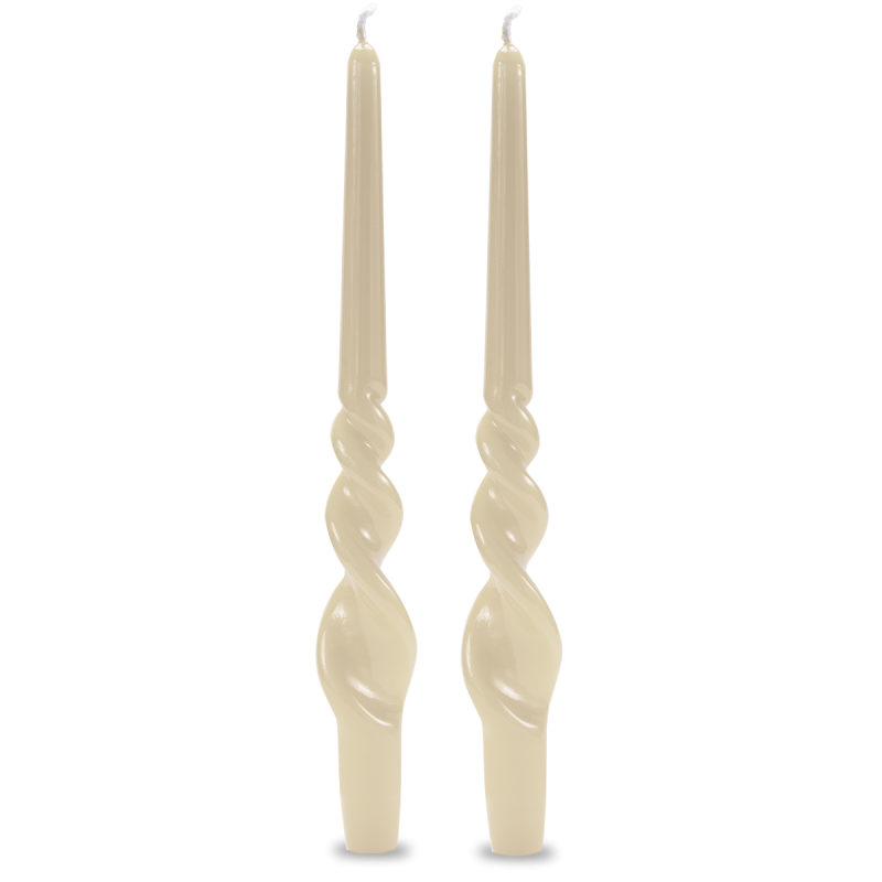 Set 2 candele voluta laccate h 40 cm - Avorio