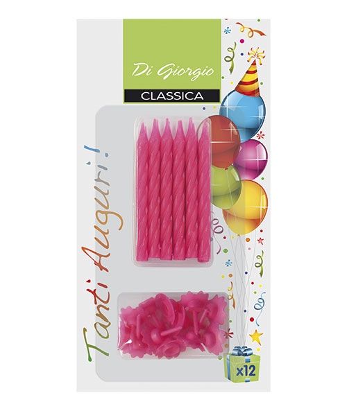 Candeline a spirale con supporto - Colori neon- Assortiti 