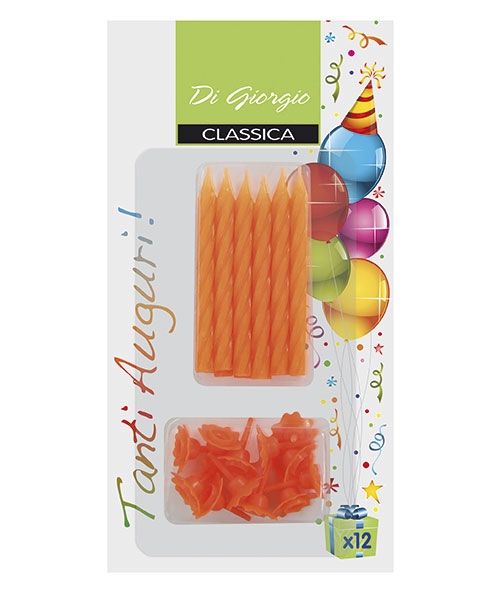Candeline a spirale con supporto - Colori neon- Assortiti 