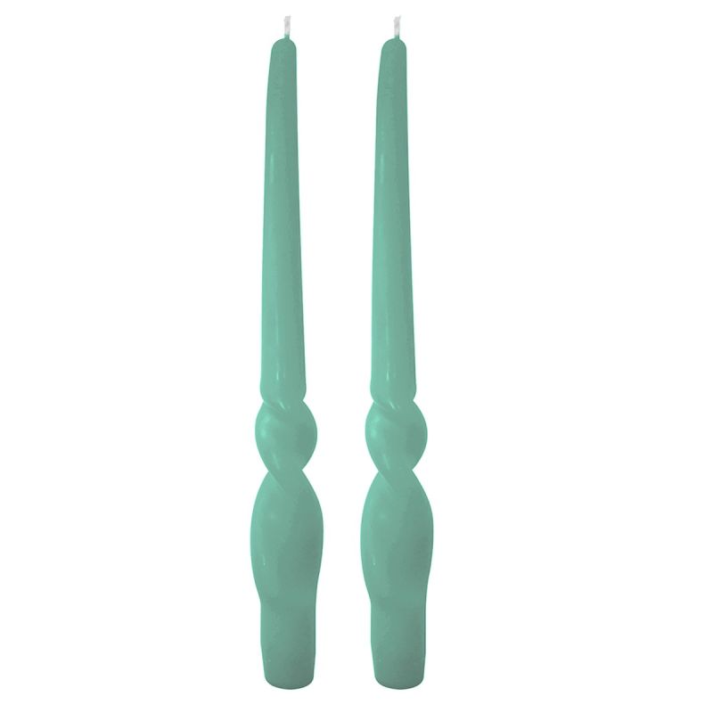 Set da 4 candele artigianali con spirale Voluta - Altezza 30 cm - Grigio Verde