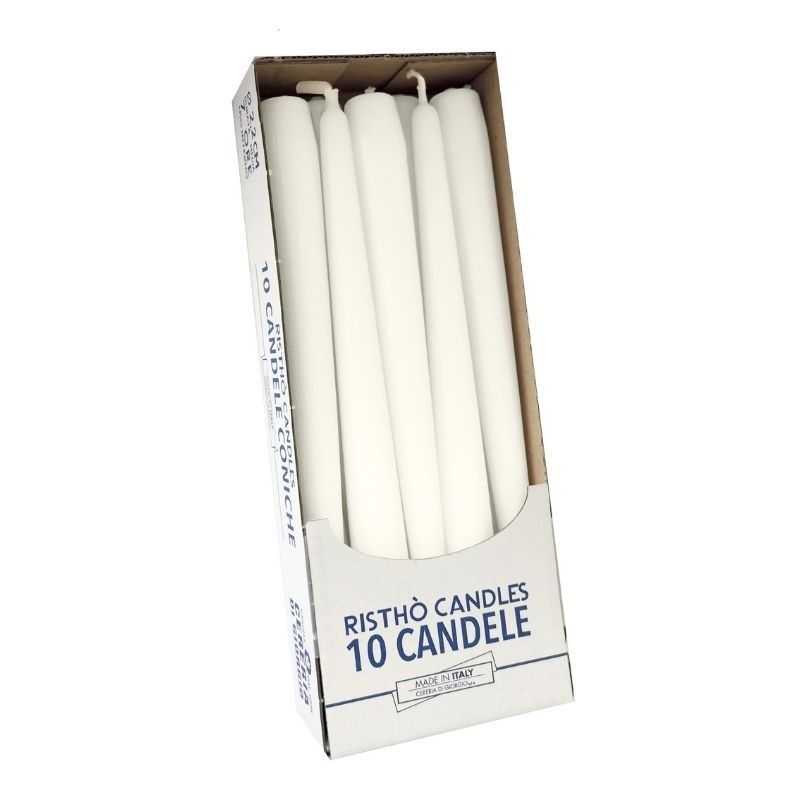 Candele coniche Ø 2,2 cm h. 25 cm 10 pezzi - VARI COLORI