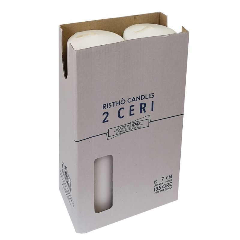 Set 2 Ceri Ø 7 cm h. 25 cm - durata circa 135 h - VARI COLORI 