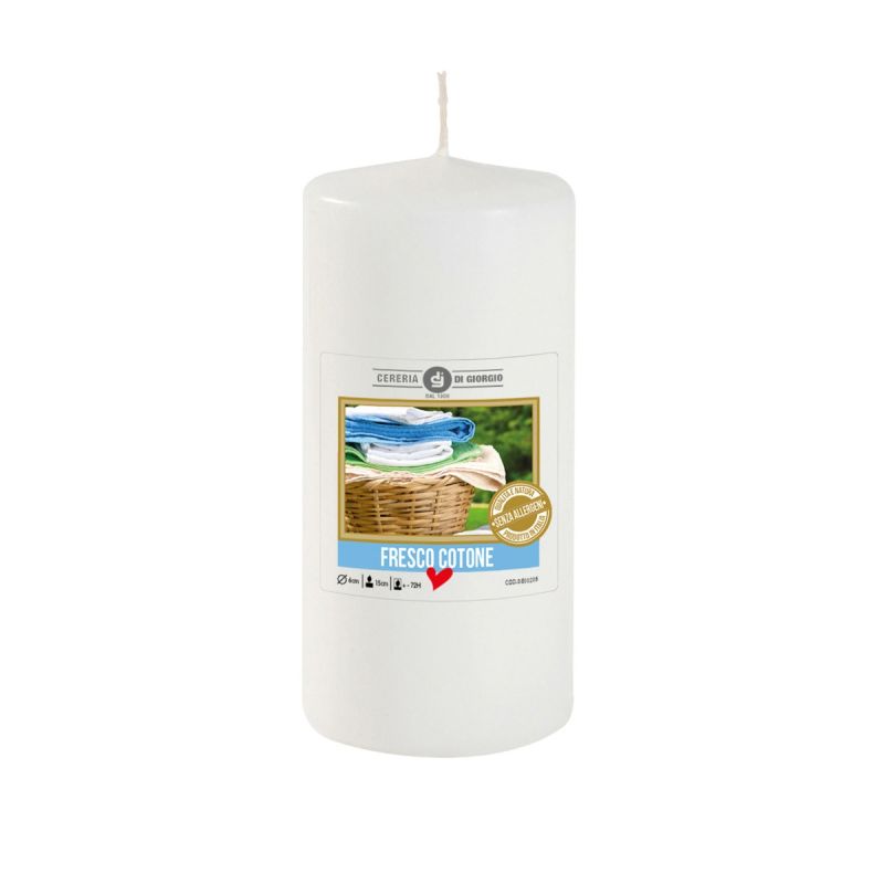 Cero profumato al cotone Ø 6 cm h. 15 cm - Senza allergeni