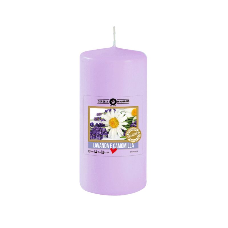 Cero profumato alla lavanda Ø 6 cm h. 15 cm - Senza allergeni