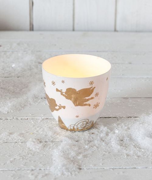 Porta tealight in porcellana Ø 9,2 cm h 9,8 cm