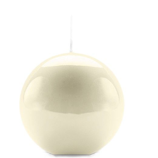 Candela sfera Laccata  Ø 10 cm -  1 pezzo -Avorio -Home Decor 