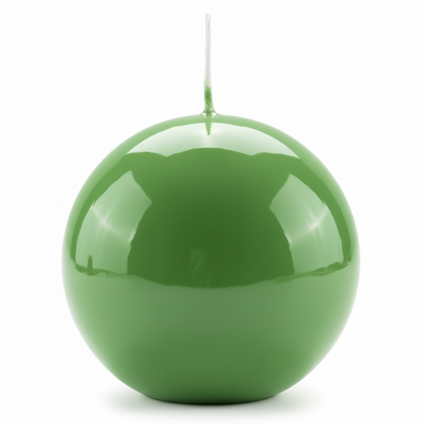 Candela sfera Laccata  Ø 10 cm -  1 pezzo -Pistacchio -Home Decor 