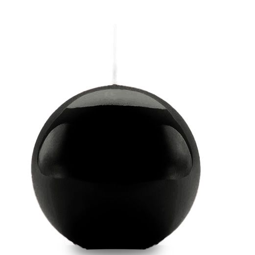 Candela sfera Laccata  Ø 10 cm -  1 pezzo - Nero-  Home Decor 
