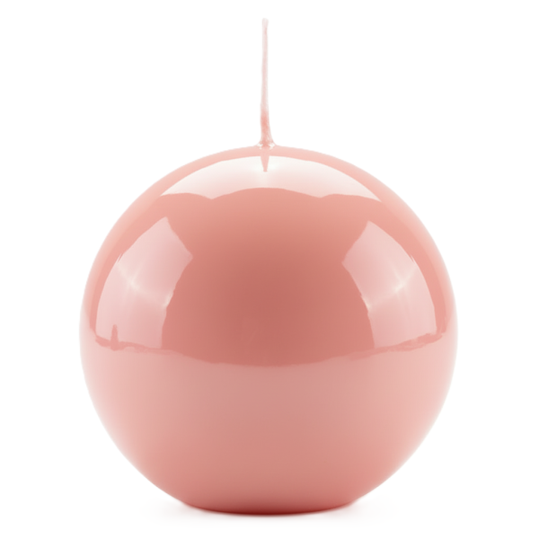 Candela sfera Laccata  Ø 10 cm -  1 pezzo - Rosa Polvere -Home Decor 