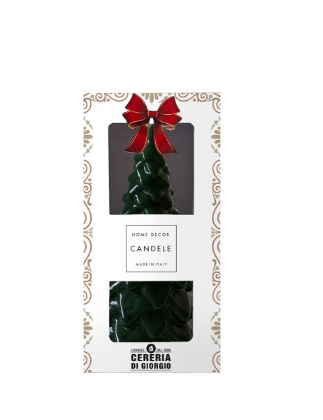 Candela Albero di Natale artigianale - Verde Scuro- Altezza 20 cm