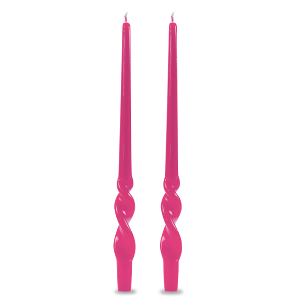 Set 2 candele voluta laccate h 40 cm - Fucsia