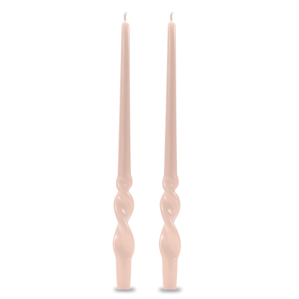 Set 2 candele voluta laccate h 40 cm - Cipria