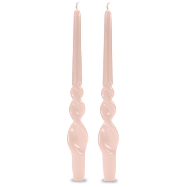 Set 2 candele voluta laccate h 30 cm - Pesca