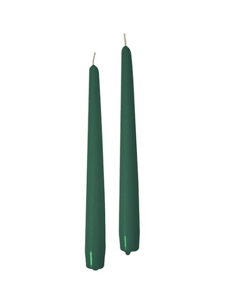 Candele coniche Ø 2,2 cm h. 25 cm 10 pezzi - Verde Scuro