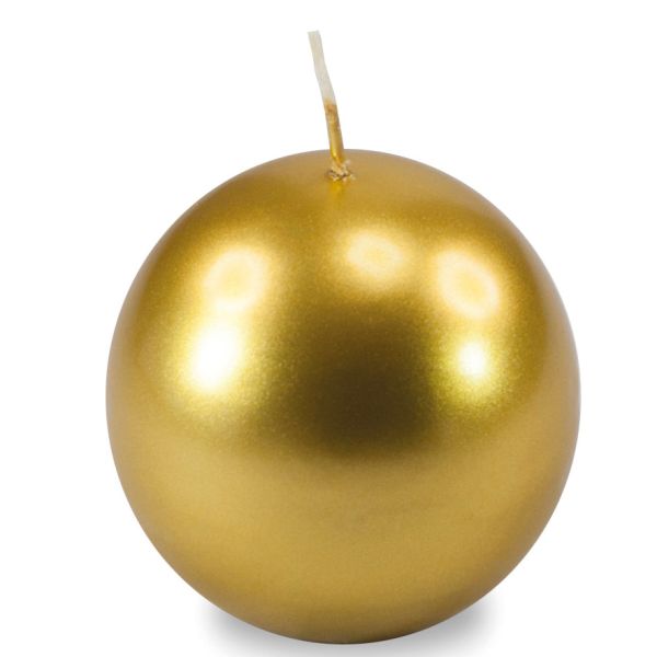 Candela sfera Laccata Ø 10 cm - 1 pezzo - Oro-Home Decor