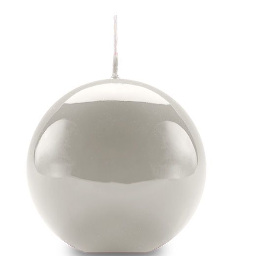 Candela sfera Laccata Ø 10 cm - 1 pezzo - Panna- Home Decor