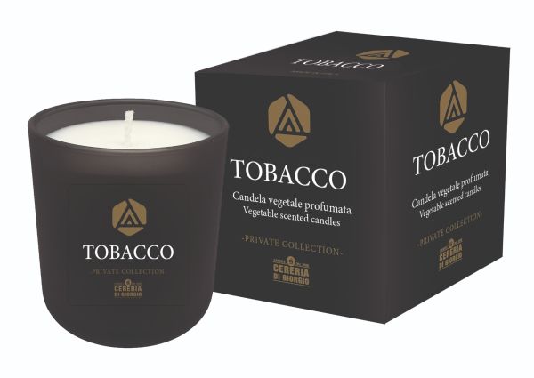 Candela Vegetale Vegana profumata in bicchiere Aromaterapia Black - Tobacco- 44 ORE