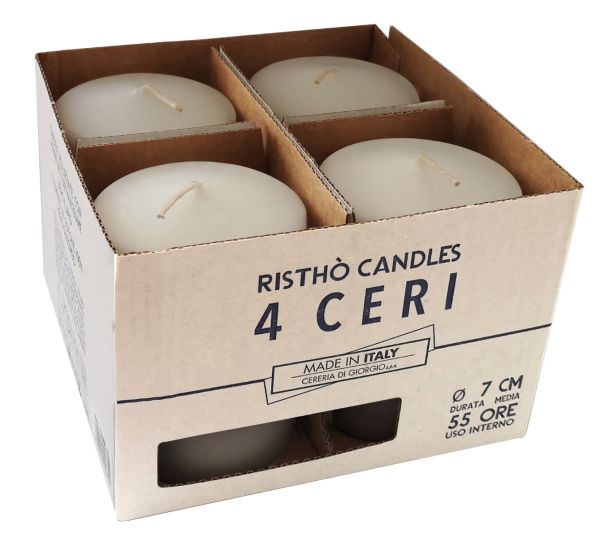 Set 4 Ceri Ø 7 cm h. 10 cm - durata circa 55 h - VARI COLORI 