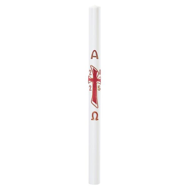 Cero pasquale con decoro in cera Ø 8 cm h. 120 cm