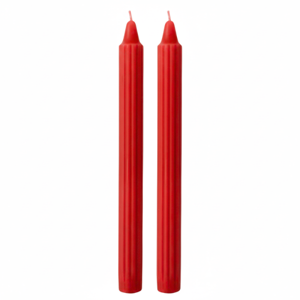 Candele Doriche Ø 2,2 cm h. 25 cm 2 pezzi - Rosso
