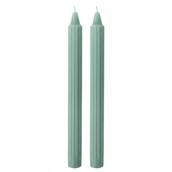 Candele Doriche Ø 2,2 cm h. 25 cm 2 pezzi - Grigio Verde