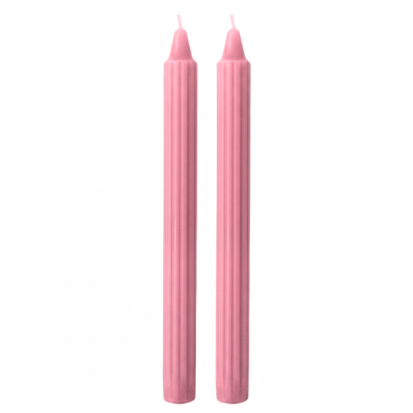 Candele Doriche Ø 2,2 cm h. 25 cm 2 pezzi - Rosa Polvere