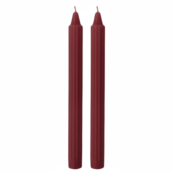 Candele Doriche Ø 2,2 cm h. 25 cm 2 pezzi - Borgogna