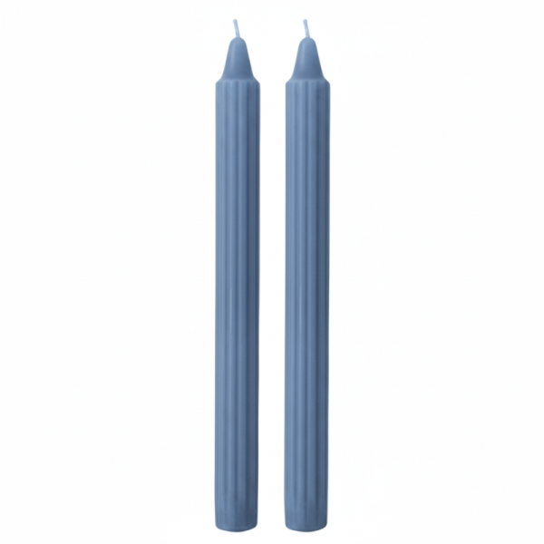 Candele Doriche Ø 2,2 cm h. 25 cm 2 pezzi - Dusty Blu