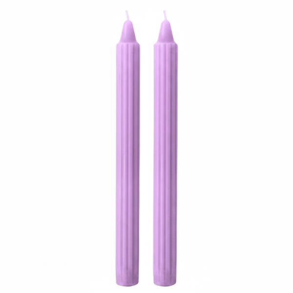 Candele Doriche Ø 2,2 cm h. 25 cm 2 pezzi - Viola Polvere