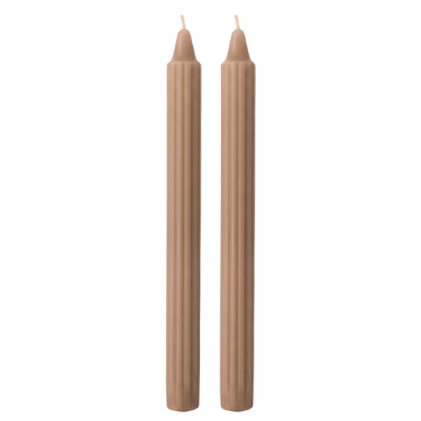 Candele Doriche Ø 2,2 cm h. 25 cm 2 pezzi - Mocha Mousse