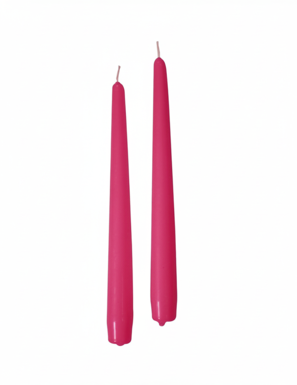 Candele coniche Ø 2,2 cm h. 25 cm 2 pezzi - Fucsia