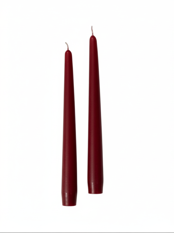 Candele coniche Ø 2,2 cm h. 25 cm 2 pezzi - Bordeaux