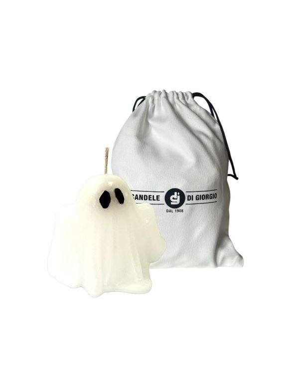 Candela a forma di Fantasma  h 6,5 cm  - Bianco