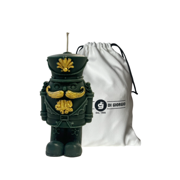 Candela a forma di Schiaccianoci - Verde - alto 13,5 cm