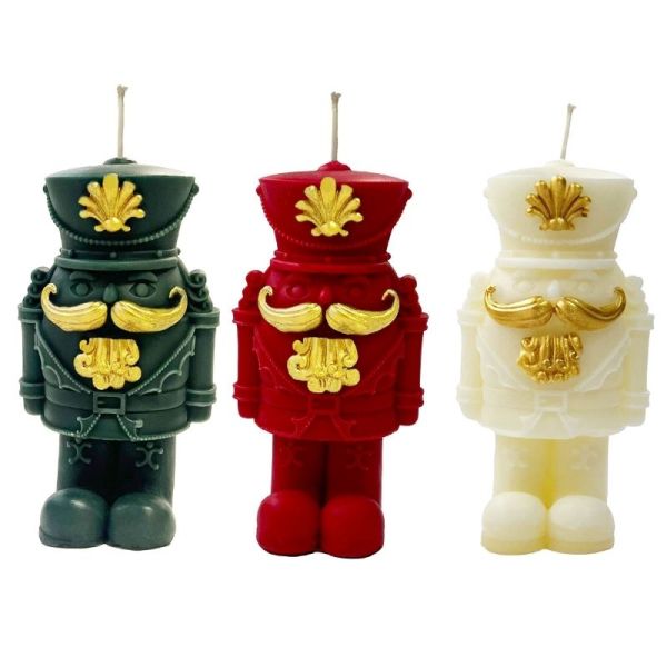 Candela a forma di Schiaccianoci - alto 13,5 cm - Vari Colori 