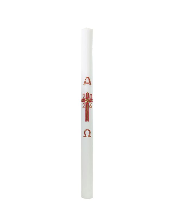 Cero pasquale con decoro in cera Ø 8 cm h. 120 cm
