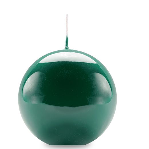 Candela sfera Laccata  Ø 10 cm 1 pezzo - Verde Scuro 