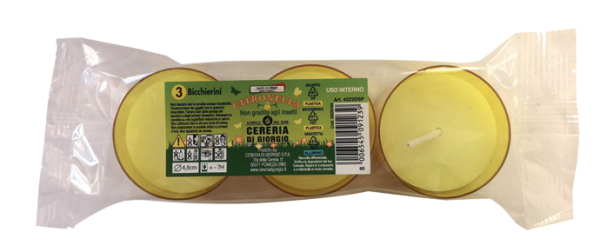 Lumini in plastica alla citronella