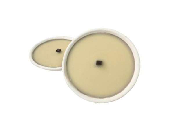 Fiaccola in coccio Bianco Ø 17,5 cm - Cera Bianca